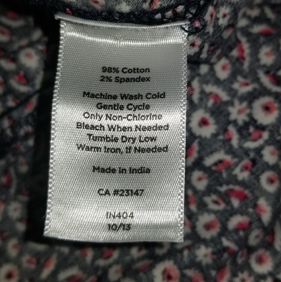 Talbots Flowery navy red Shirt Dress size 8 - Picture 6 of 8